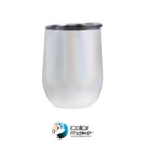 Vaso de acero inoxidable 300ml doble pared tipo huevo color blanco